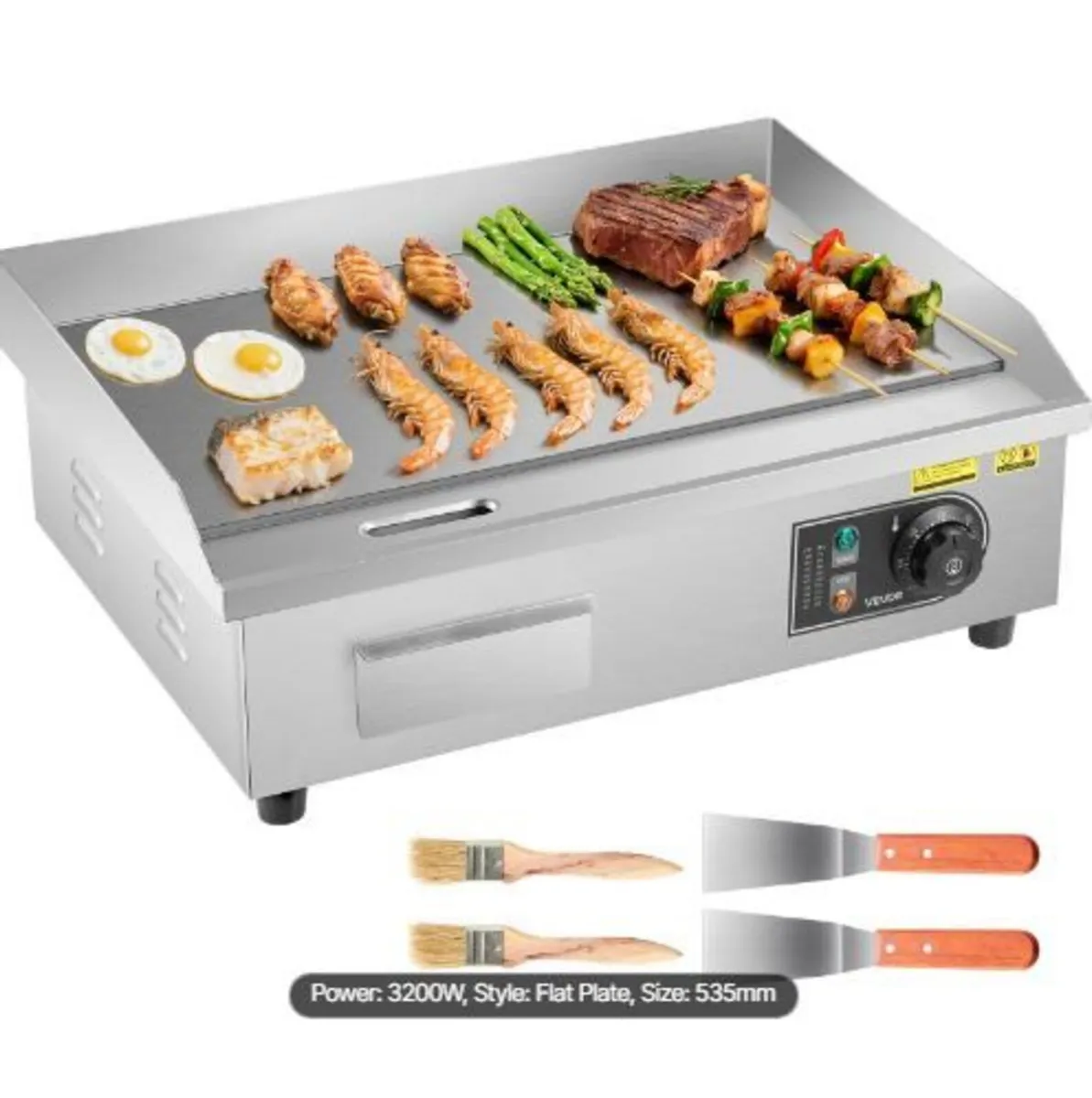 Commercial Electric Griddle, 450 x 300 mm, 2800W, - Image 2