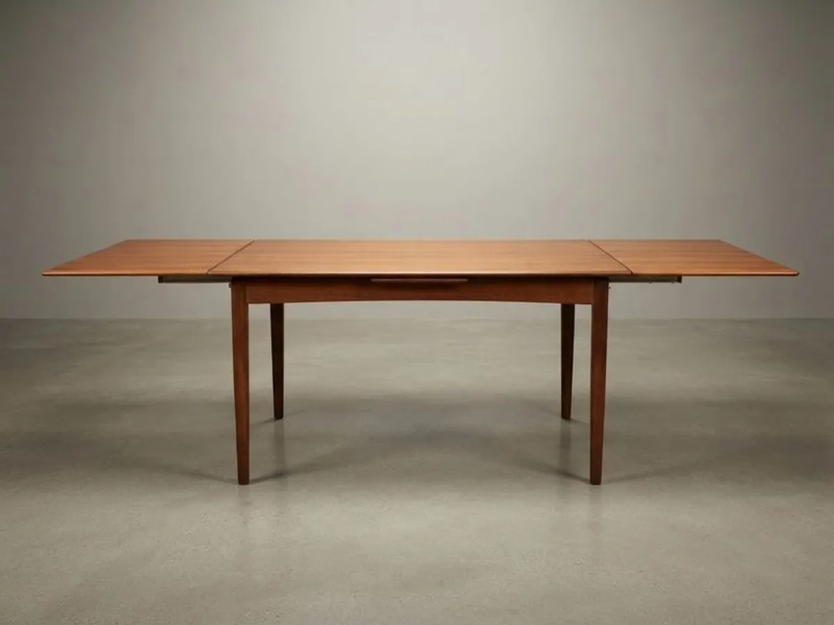Elegant Mid-Century Danish Teak Extending Dining Table - Image 1