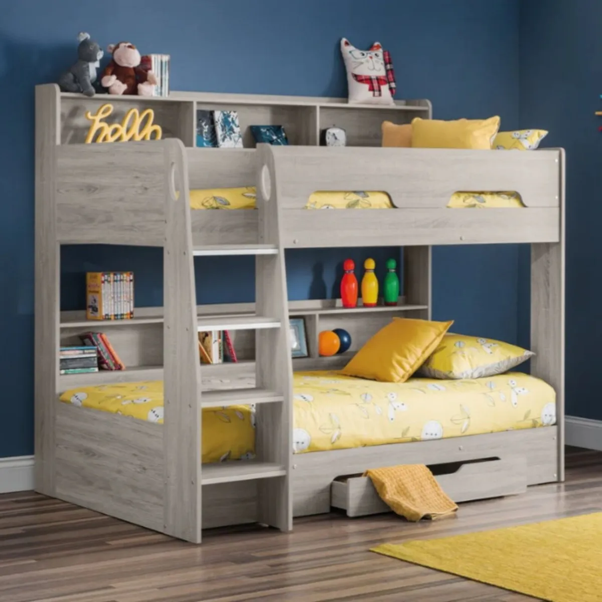 TITAN BUNK BED - GREY OAK - Image 1