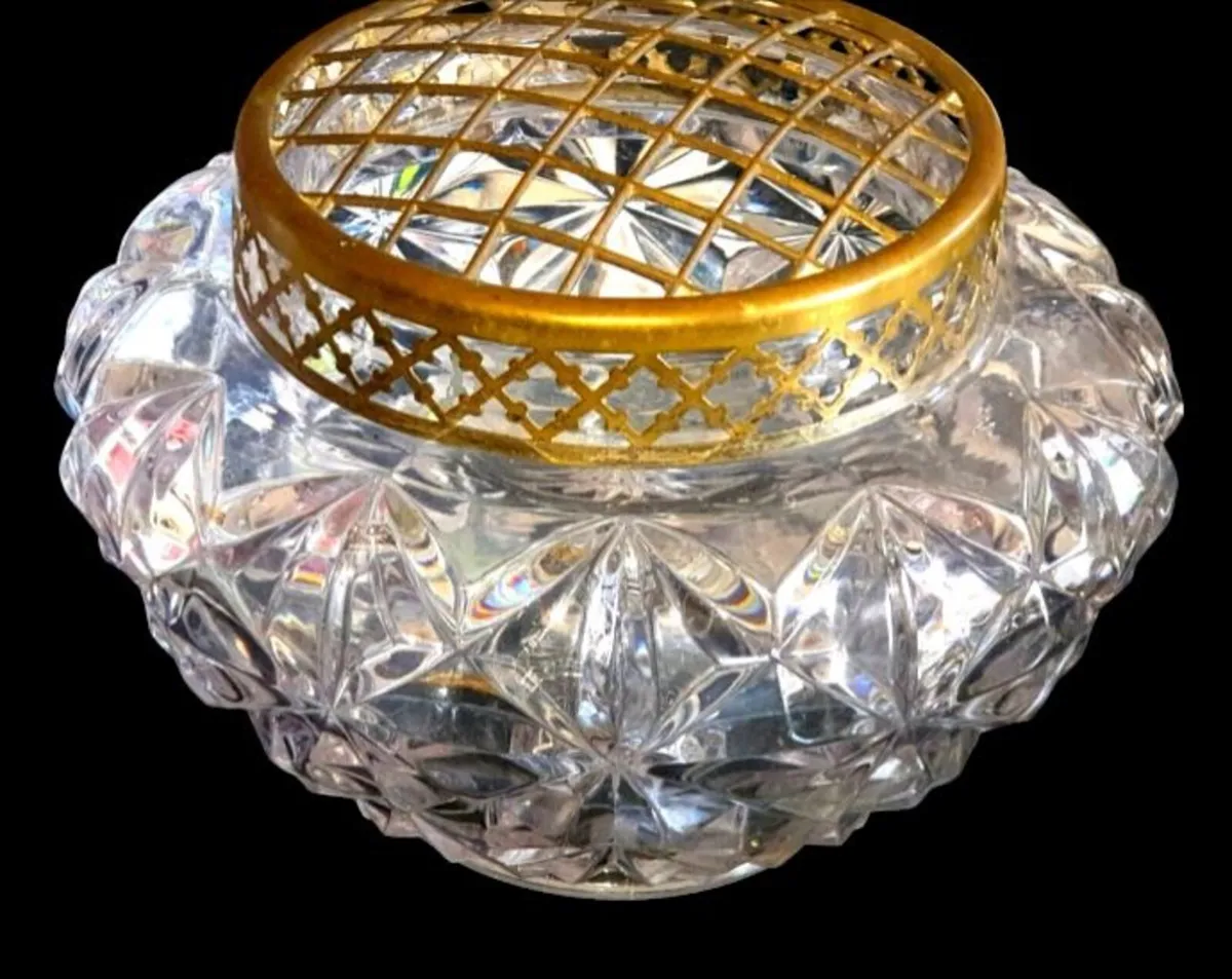 Vintage Harrods Heavy Cut Crystal Rose Bowl - Image 2