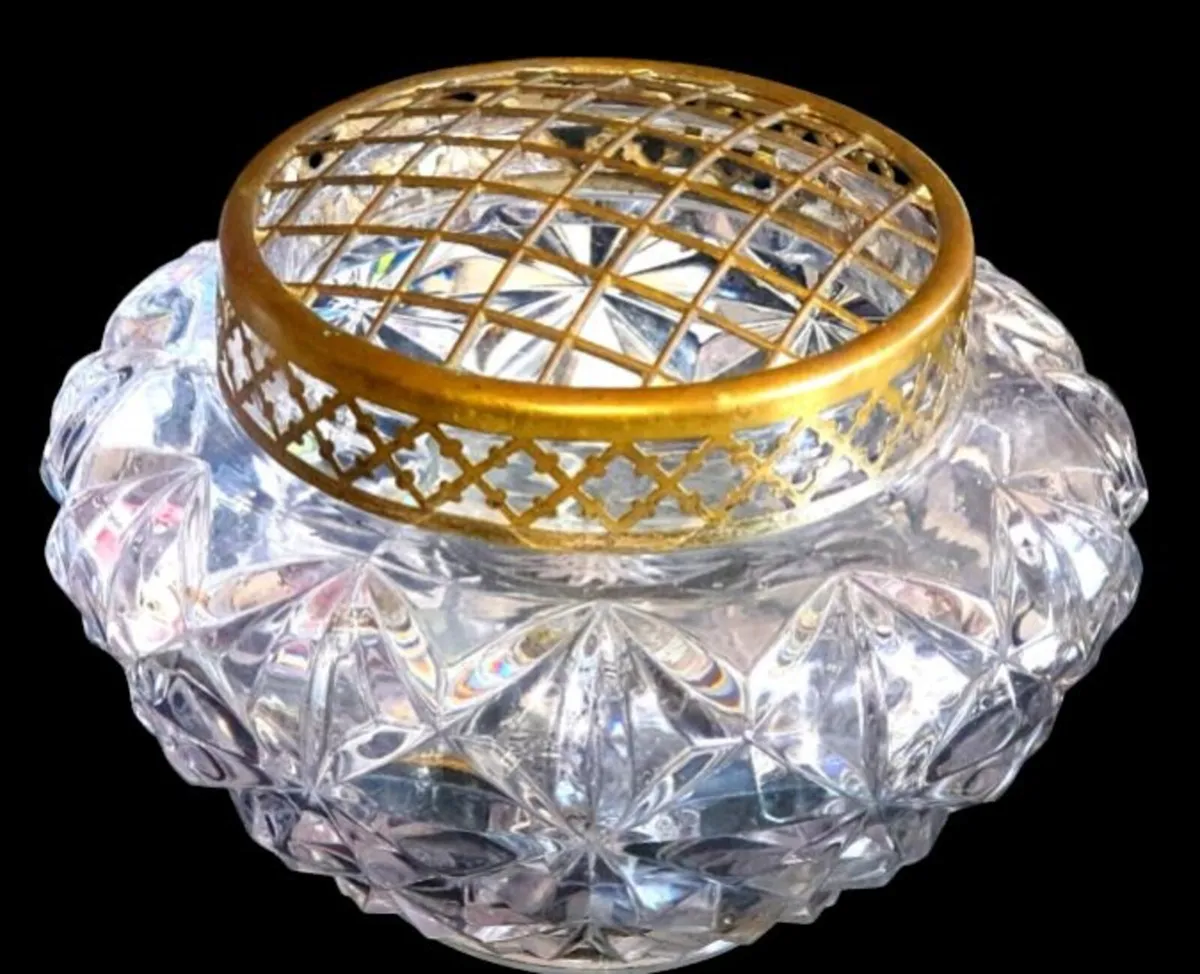 Vintage Harrods Heavy Cut Crystal Rose Bowl - Image 3