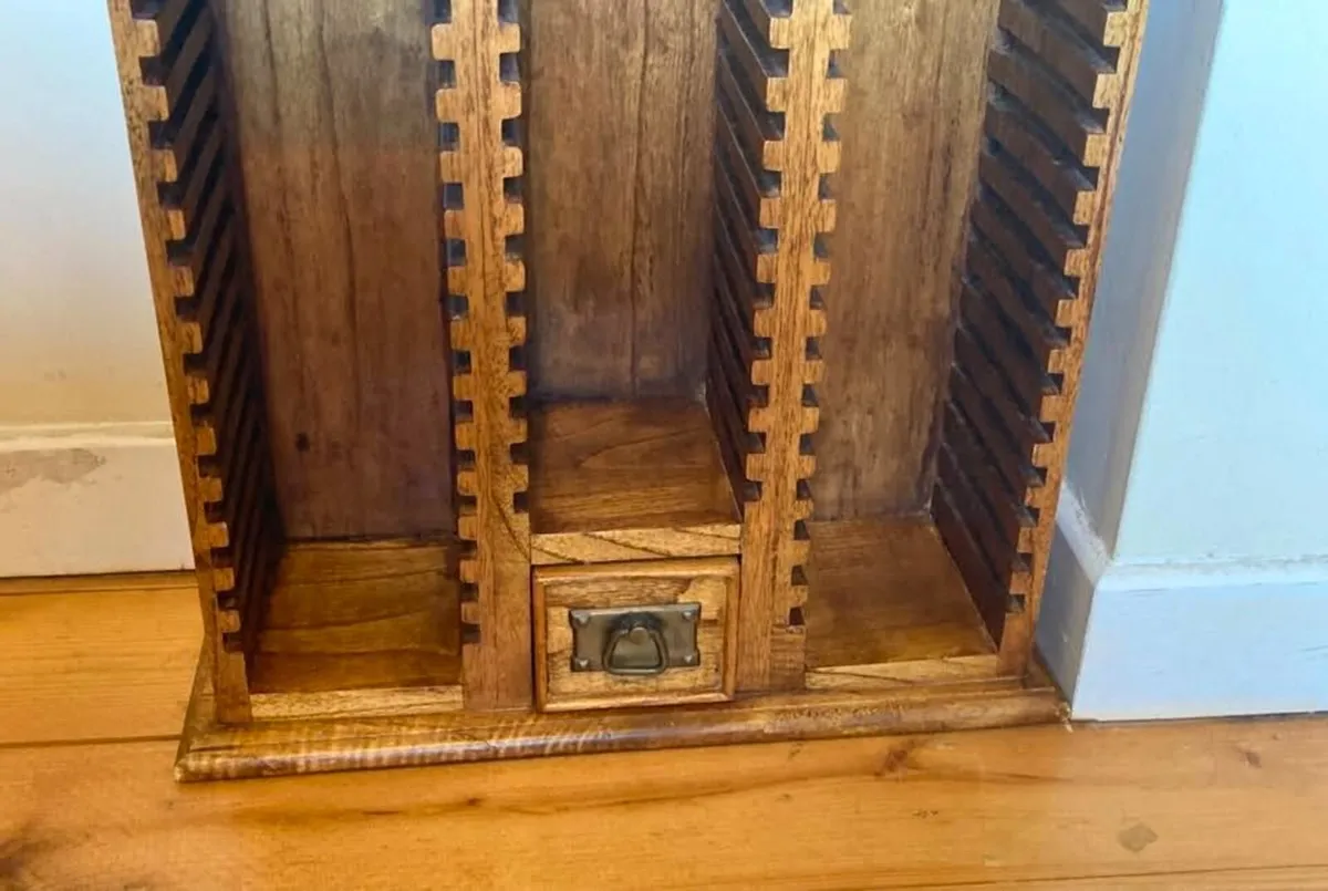 Wooden Freestanding CD Storage Tower - Image 4