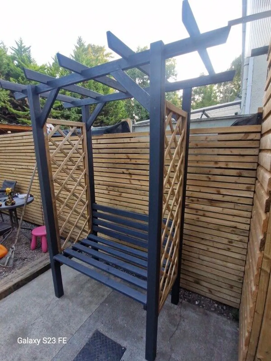 Painted Flat Top Arbours for sale - Image 1