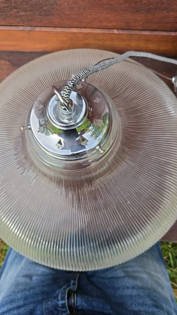 Retro Holophane Industrial Glass Shade - Image 3