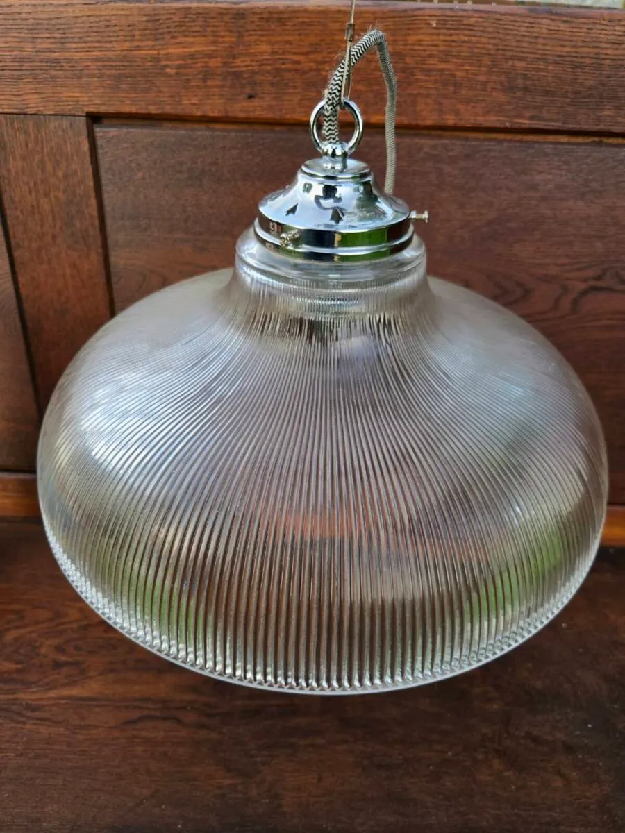 Retro Holophane Industrial Glass Shade - Image 1