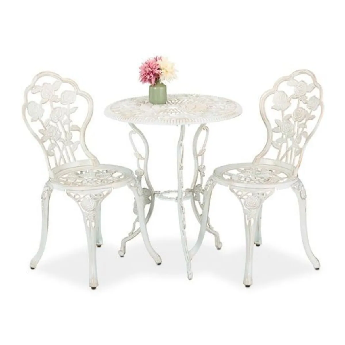 French Country Style Bistro Set Antique Black Bron - Image 3