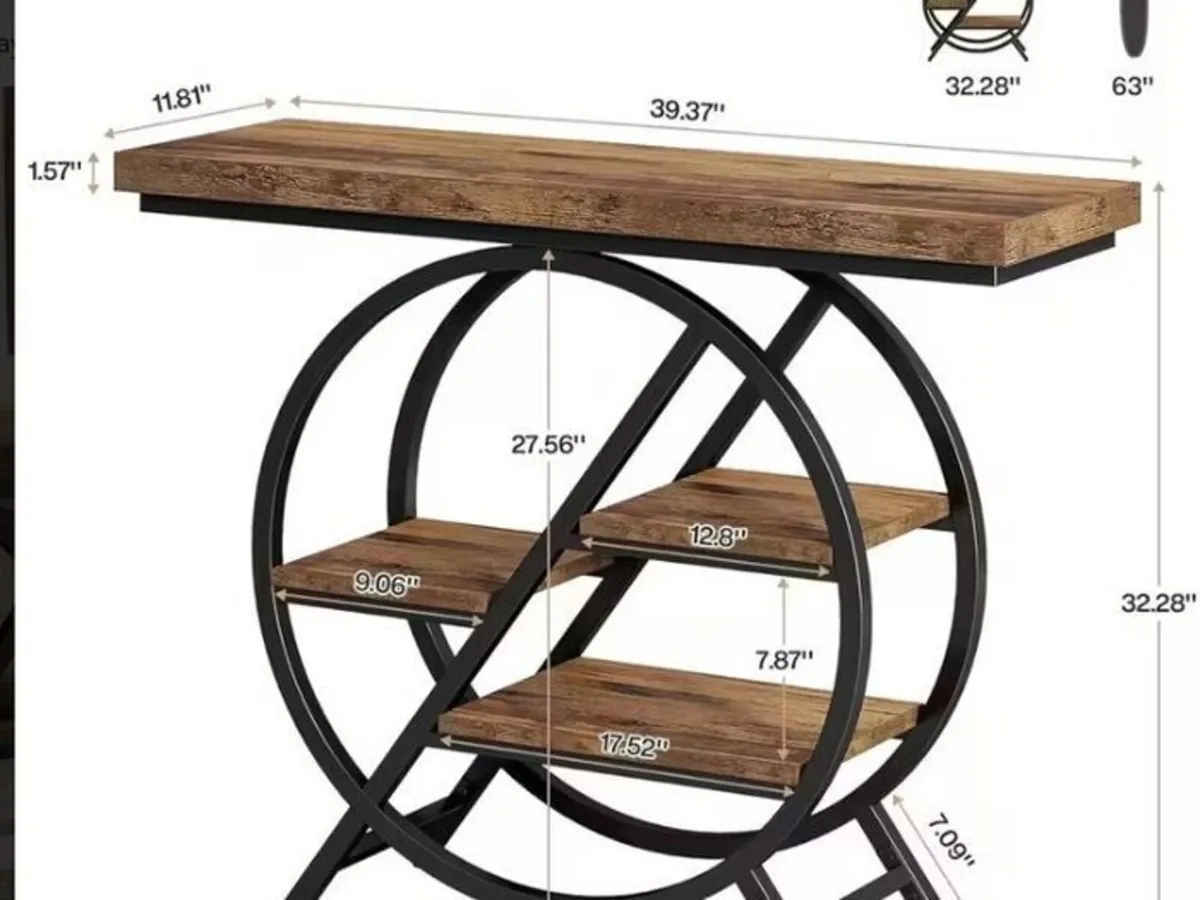 Console Table Round with Geometric Design - Image 2
