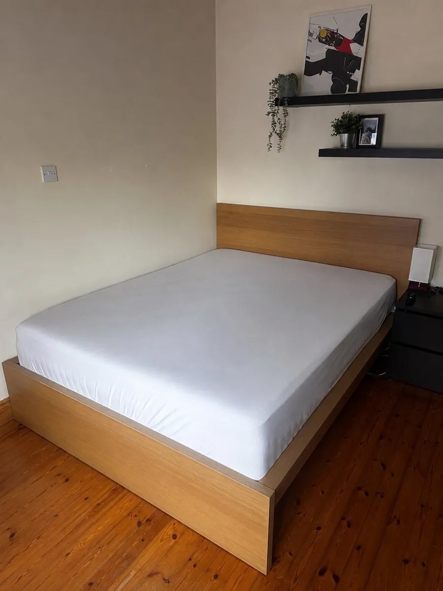 MALM King Bed Frame + EZ Living Oisin Mattress