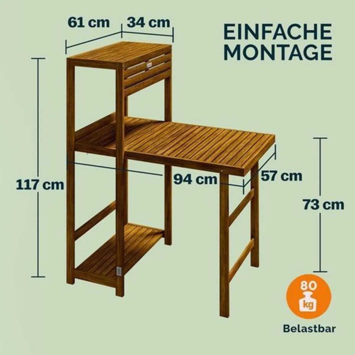 Balcony Set for 2 People, Weatherproof, Foldable, - Image 3