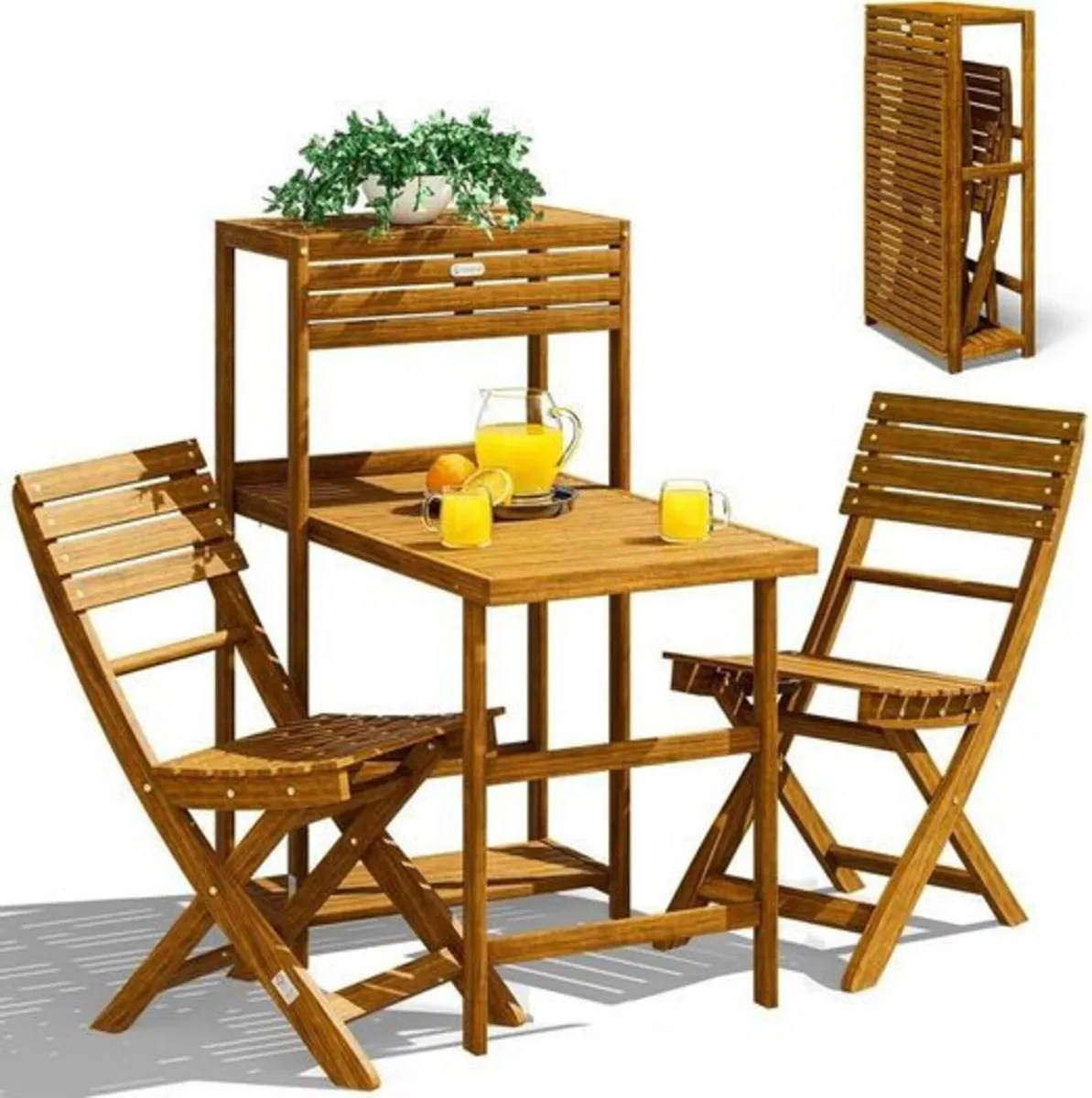 Balcony Set for 2 People, Weatherproof, Foldable, - Image 4