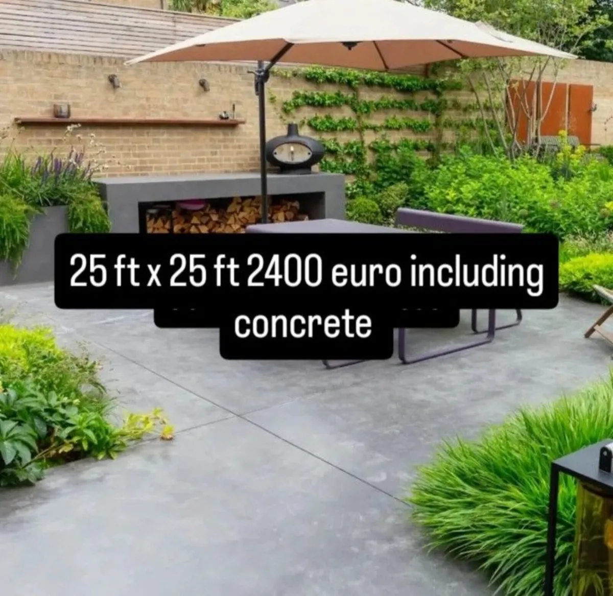 Concrete patio area