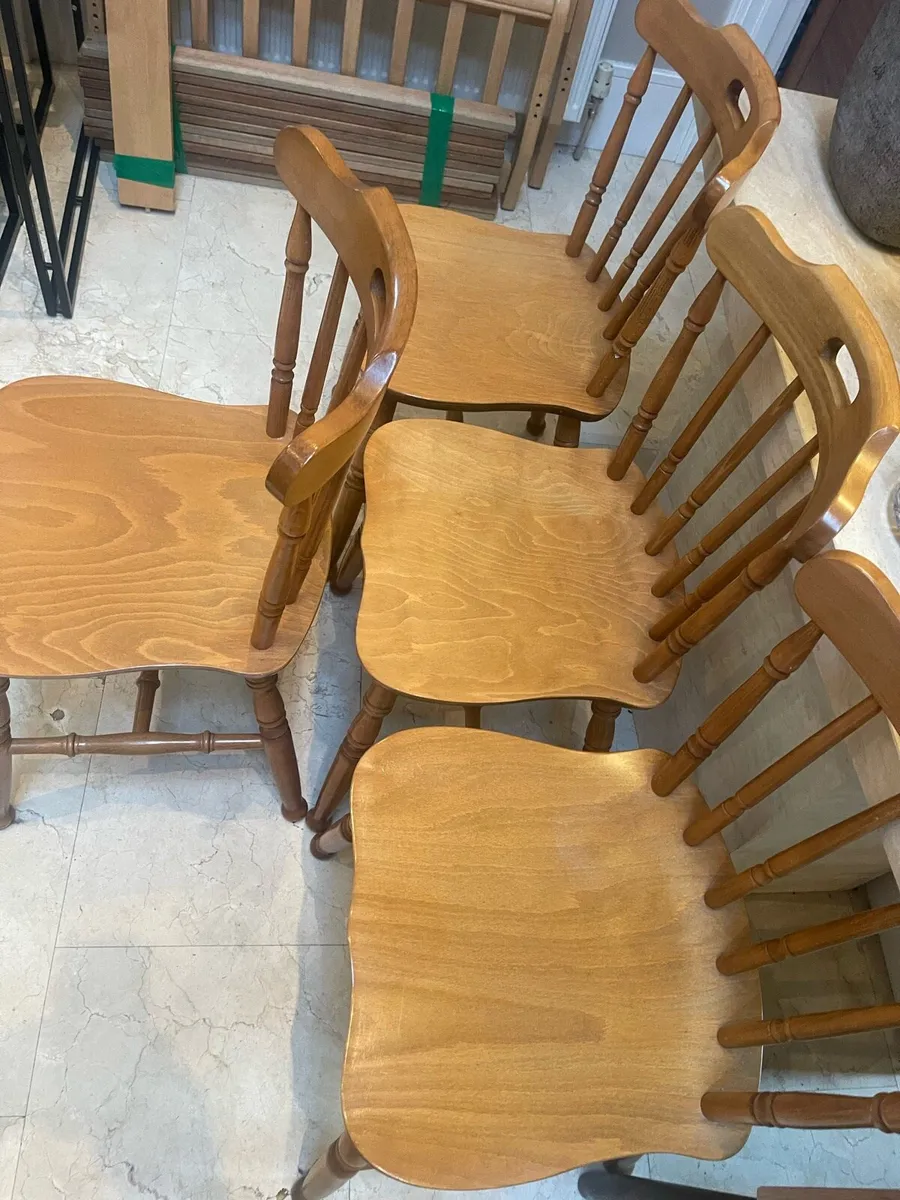 As New - 4 x Gorgeous Wooden Kitchen Dining Chairs - Image 2