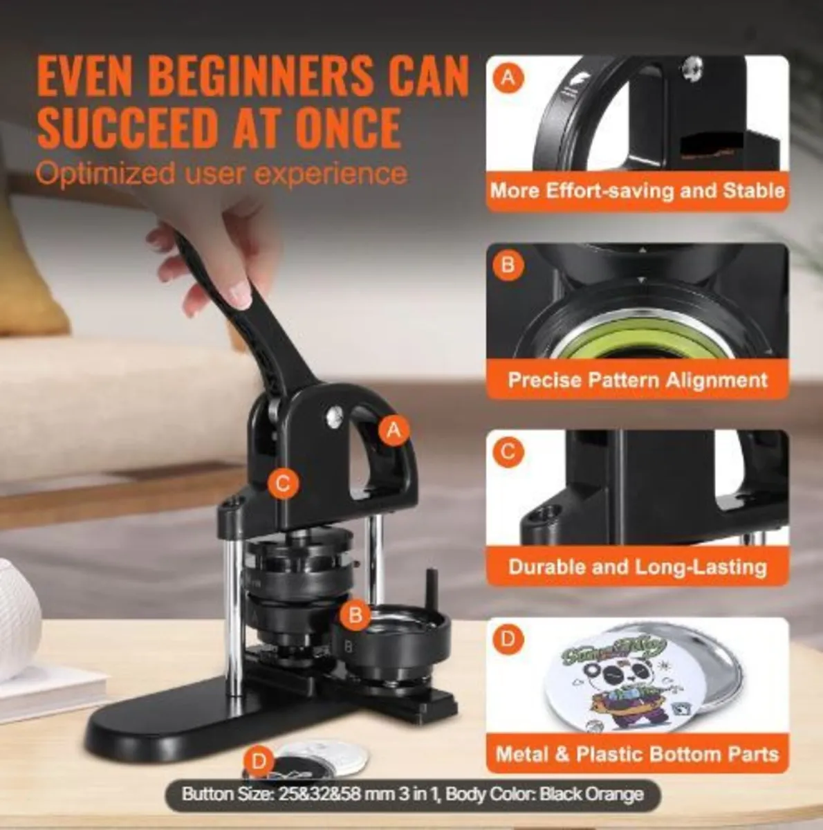 Button Maker Machine, 1/1.25/2.28 inch(25/32/58mm - Image 2