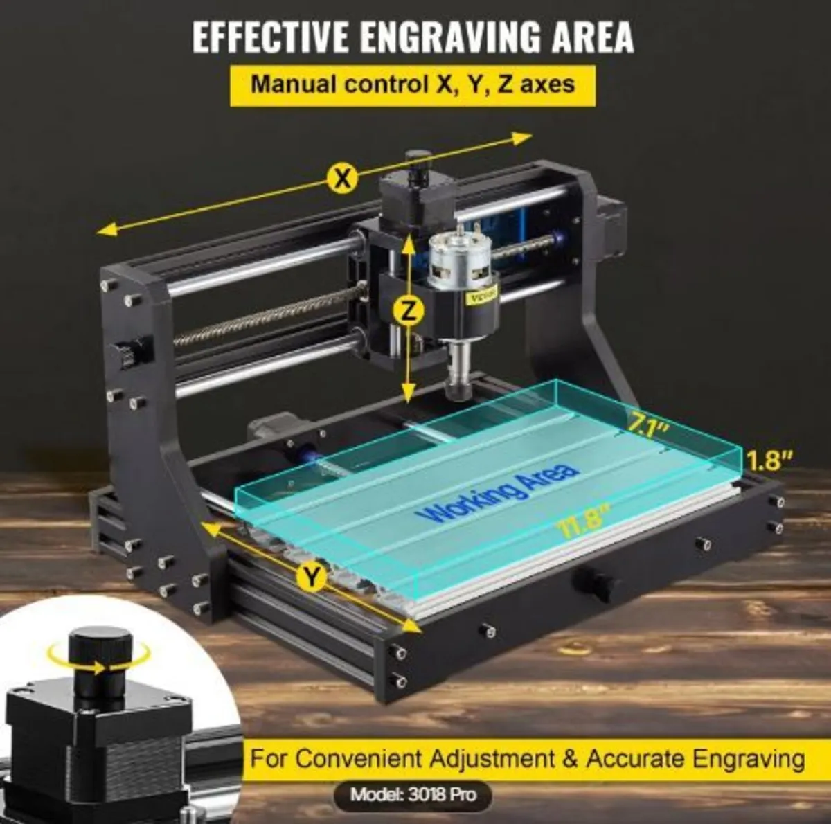 CNC 3018 Pro 300×180×45mm CNC Machine - Image 1