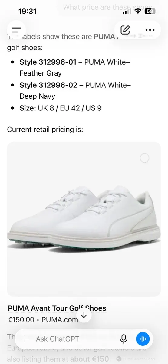 Puma golf shoes - Image 1