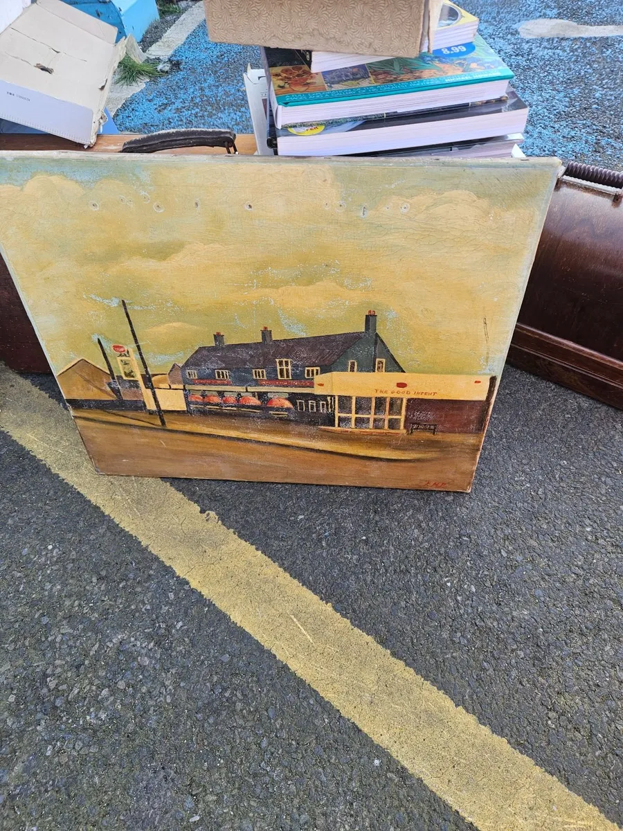 Picture Oil on Canvas The Goodintent Pub - Image 3