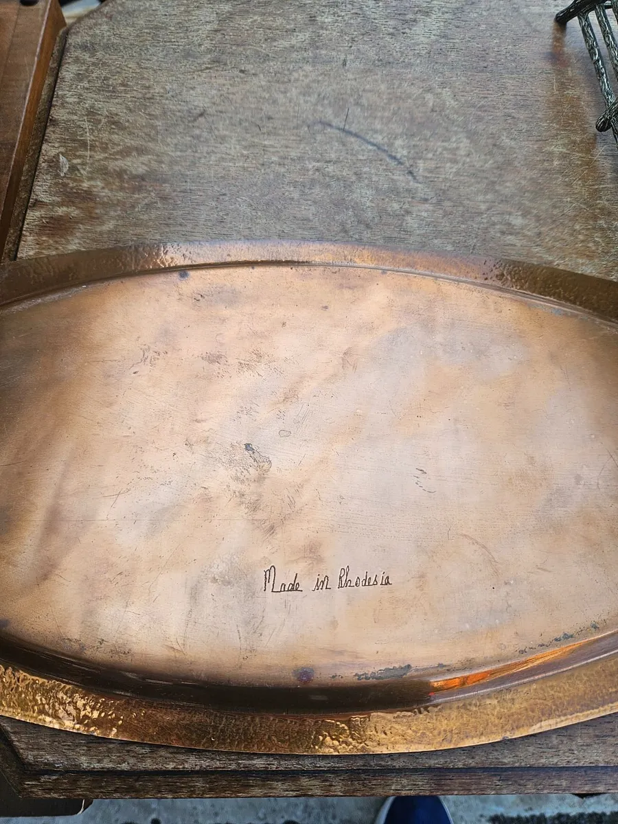 Vintage Copper Tray Made in Rhodesia - Image 4