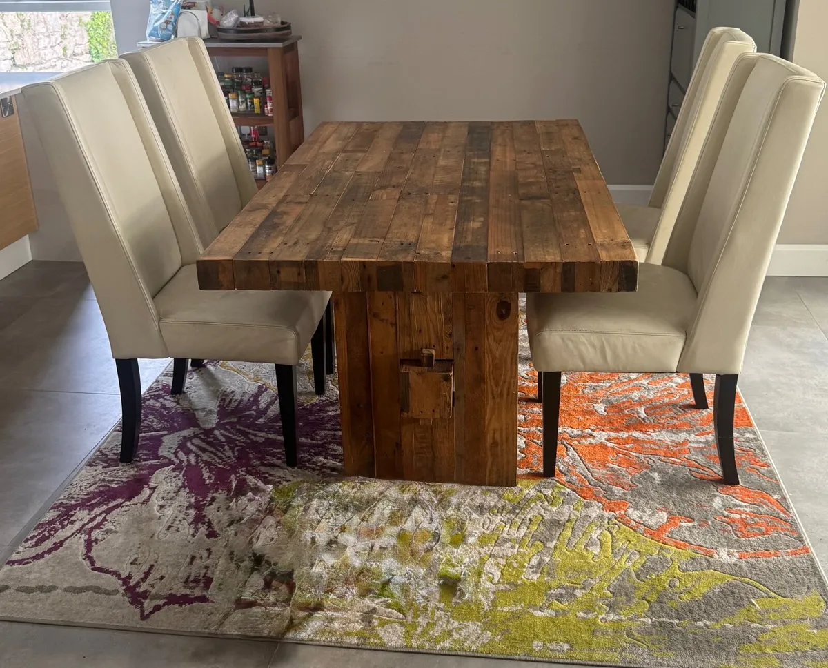 West Elm Solid reclaimed wood dining table - Image 4