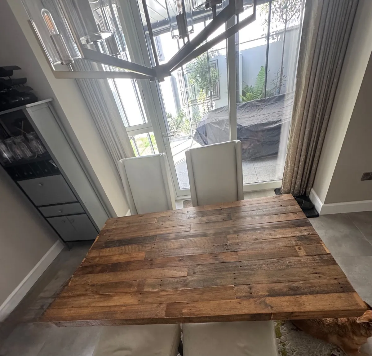 West Elm Solid reclaimed wood dining table - Image 3