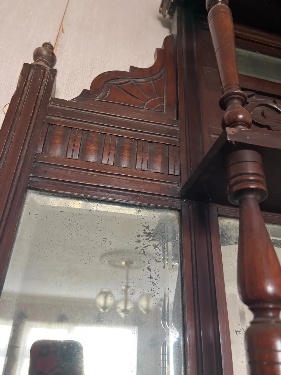 Antique overmantle mirror - Image 2