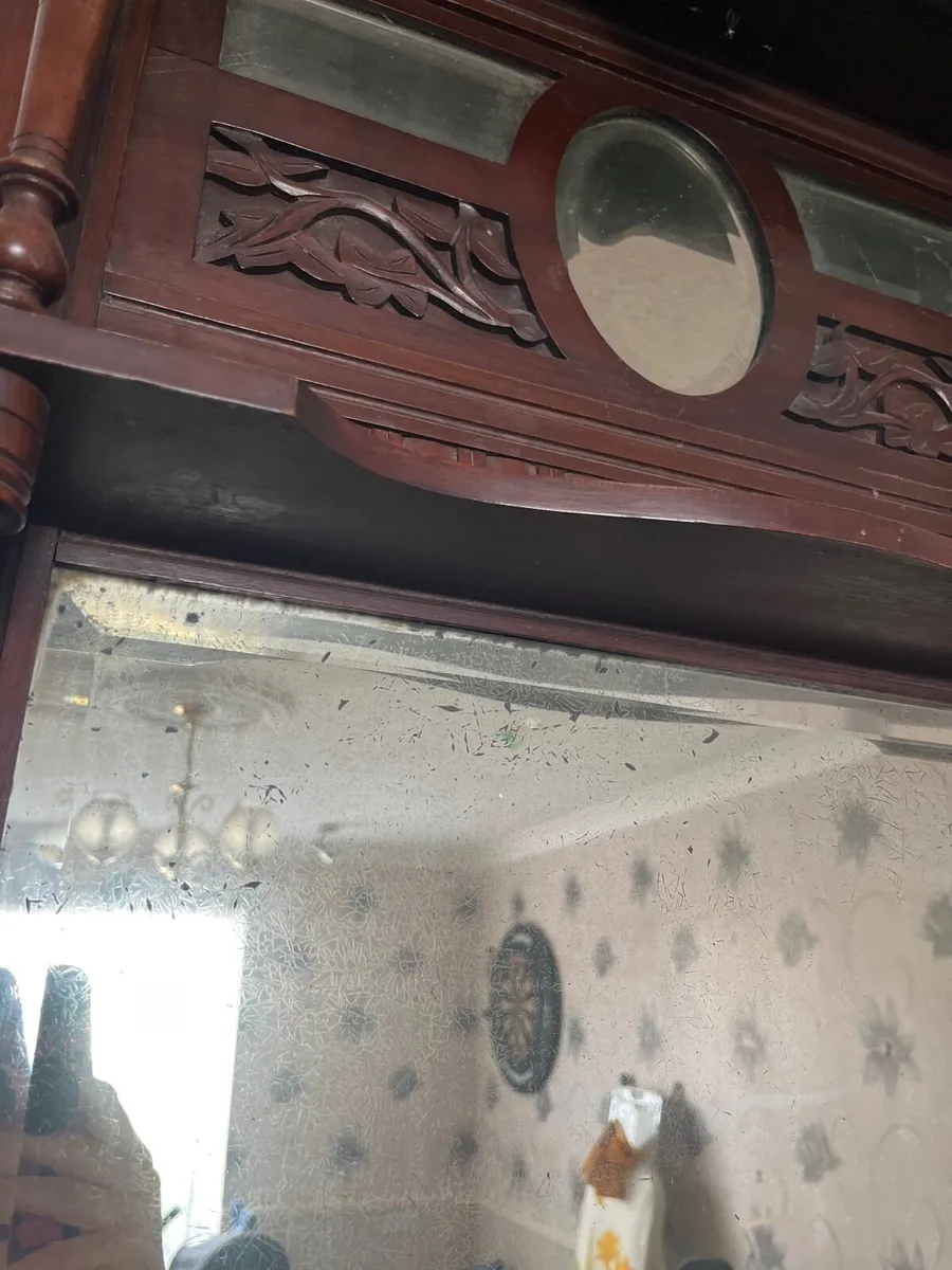 Antique overmantle mirror - Image 4