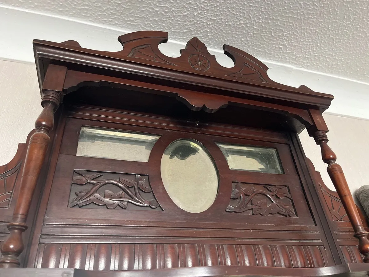 Antique overmantle mirror - Image 3