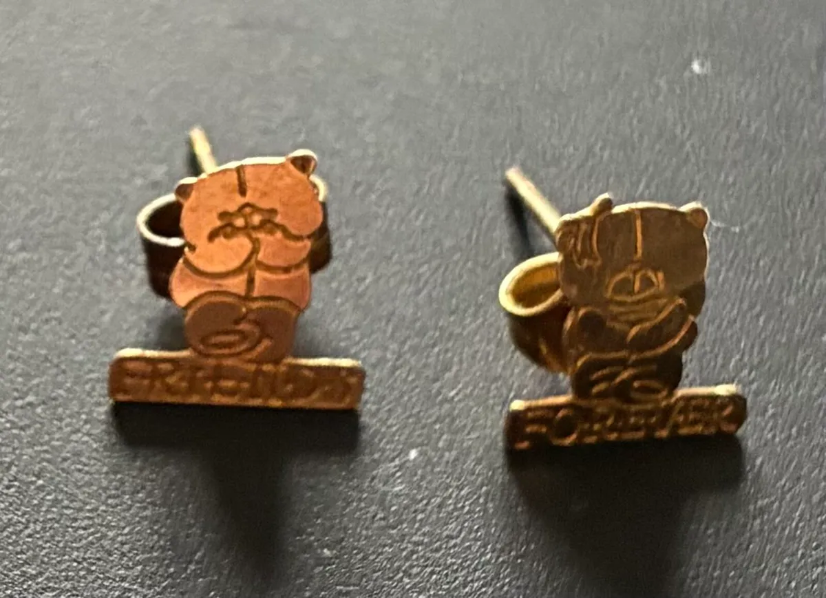 Gold Teddy Bear Earrings - Image 1