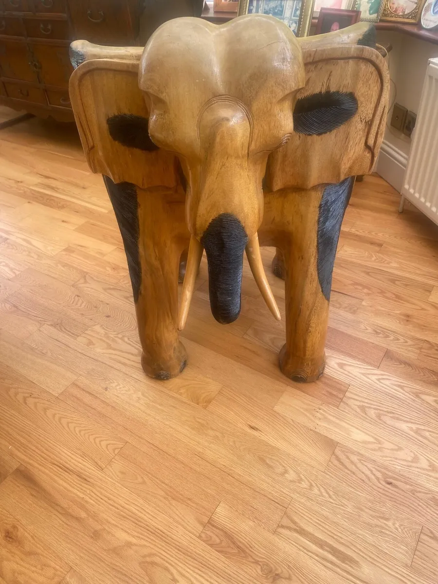 Elephant chairs unique solid wood - Image 4
