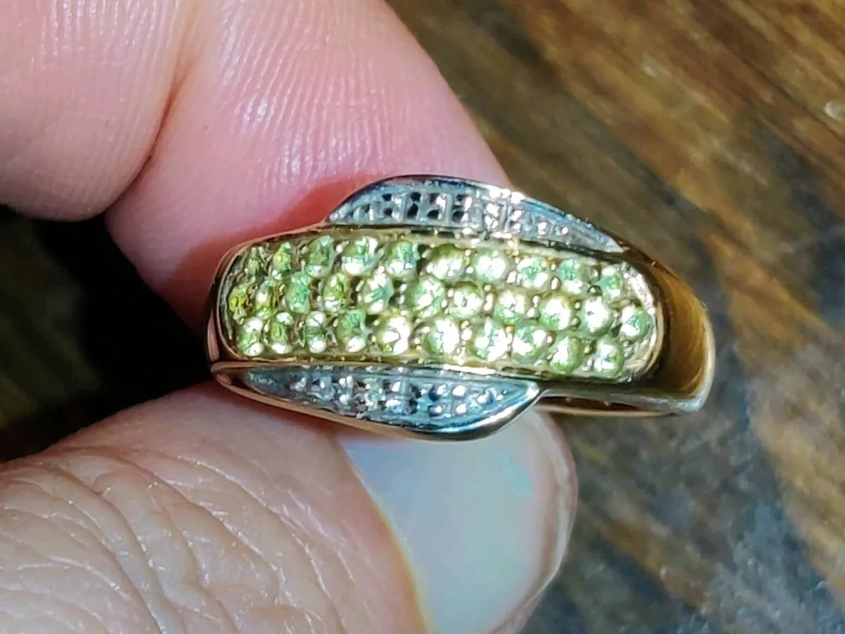 CHUNKY CITRINE & DIAMONDS, 9CT Gold Vintage Ring ! - Image 4