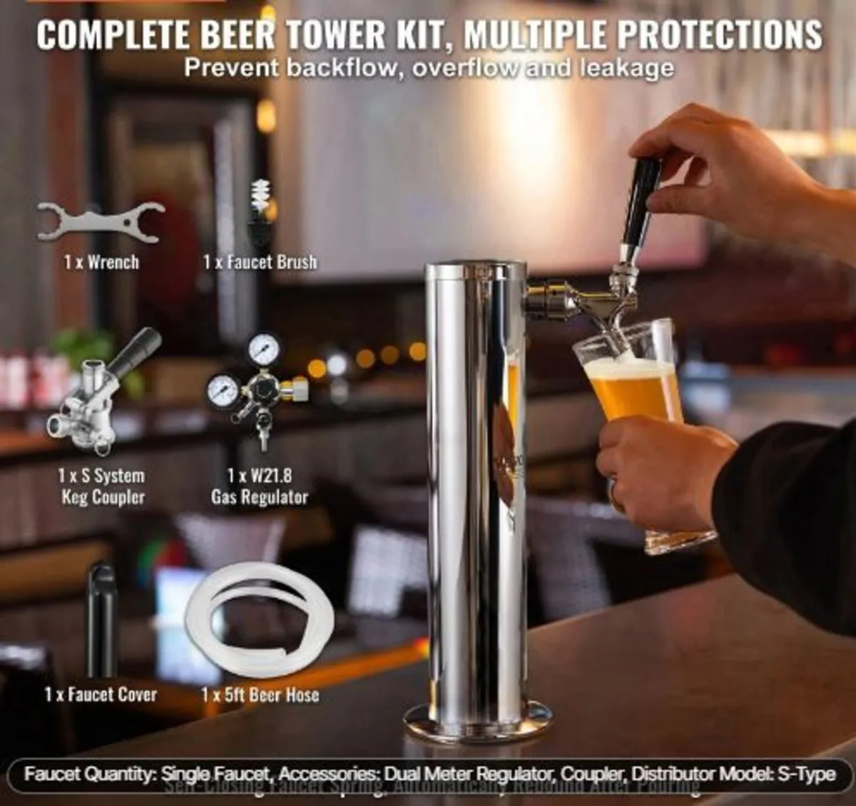 Kegerator Tower Kit, Single Tap Beer - Image 2