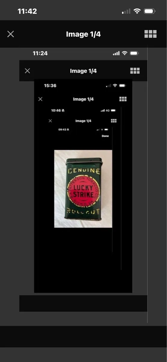 Vintage Lucky Strike Metal Box - Image 1