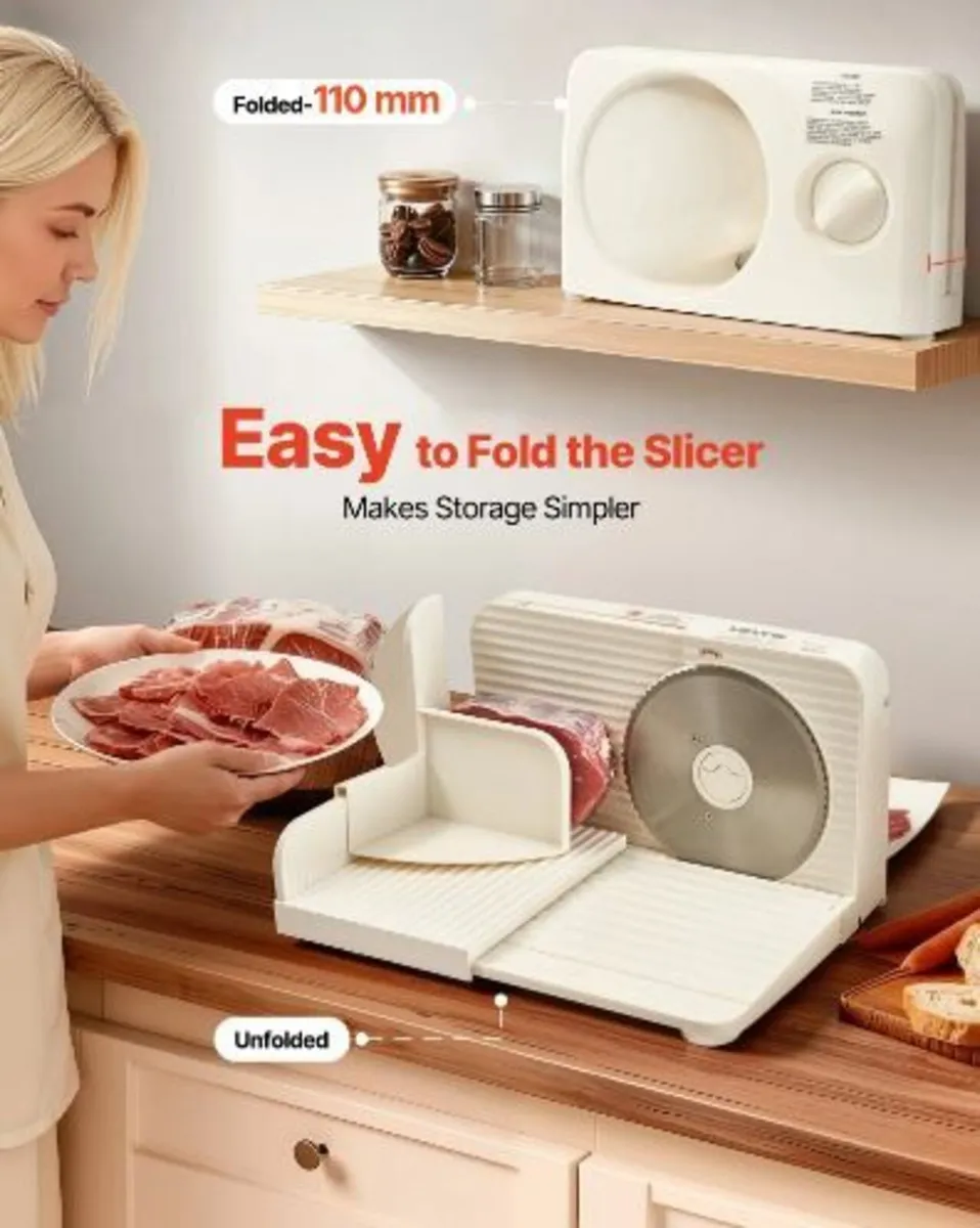 Meat Slicer, 180W Electric Deli Slicer Machine - Image 2