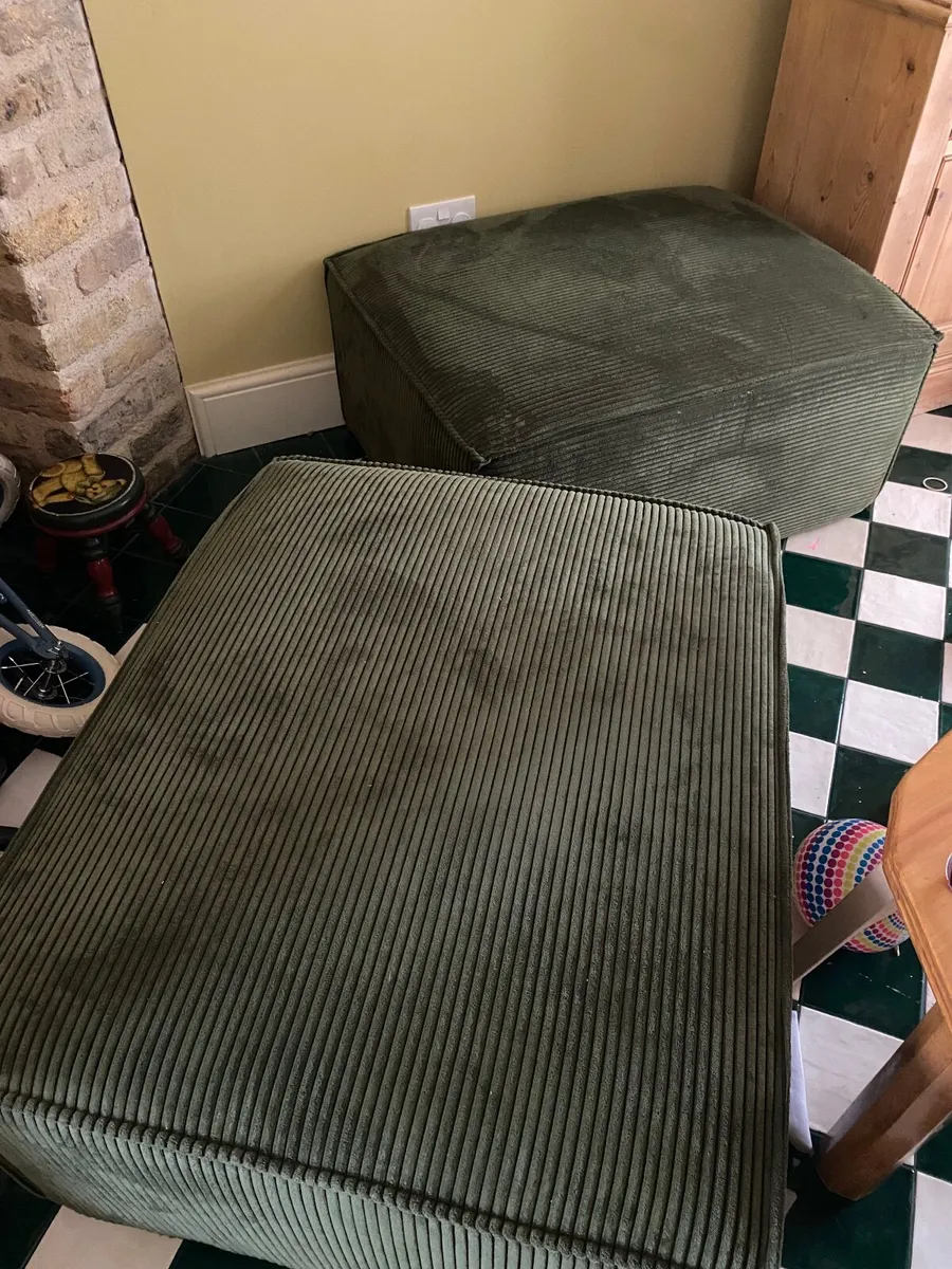 Pair of footrests - Kave Blok - green cord - Image 1