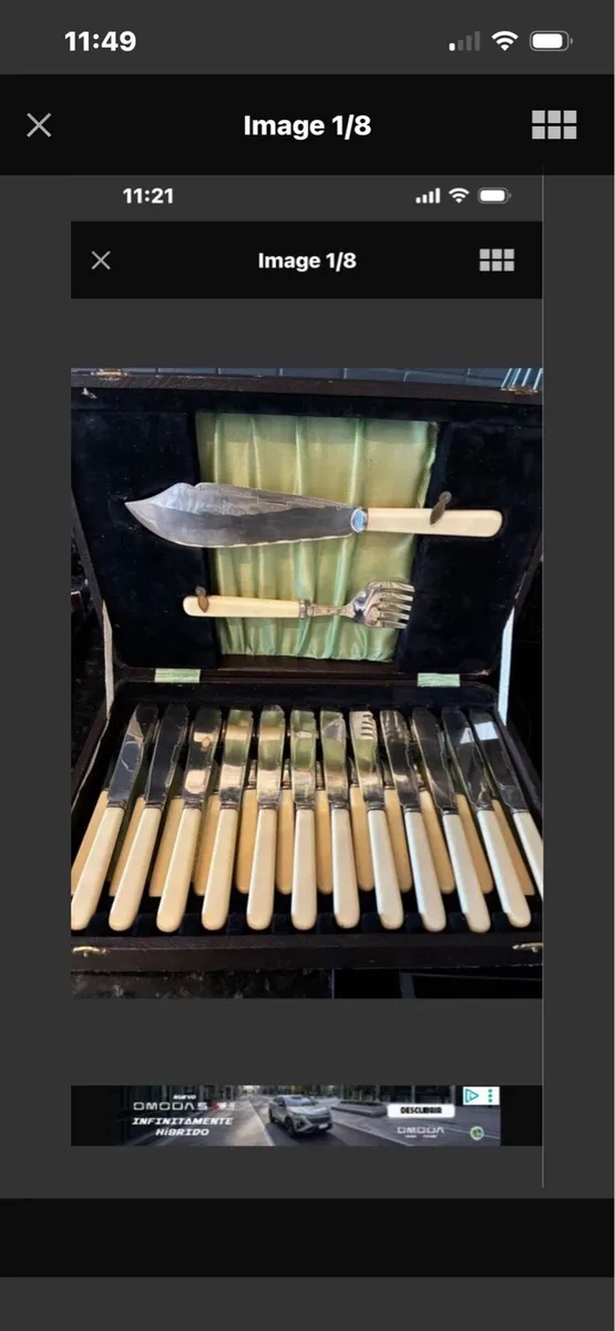 Antique 26 Piece Bone Handle Fish Set - Image 1