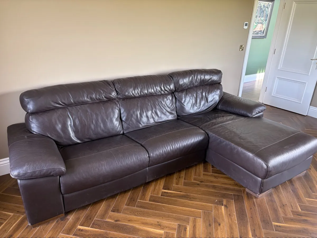 Leather Chaise Couch - Image 2