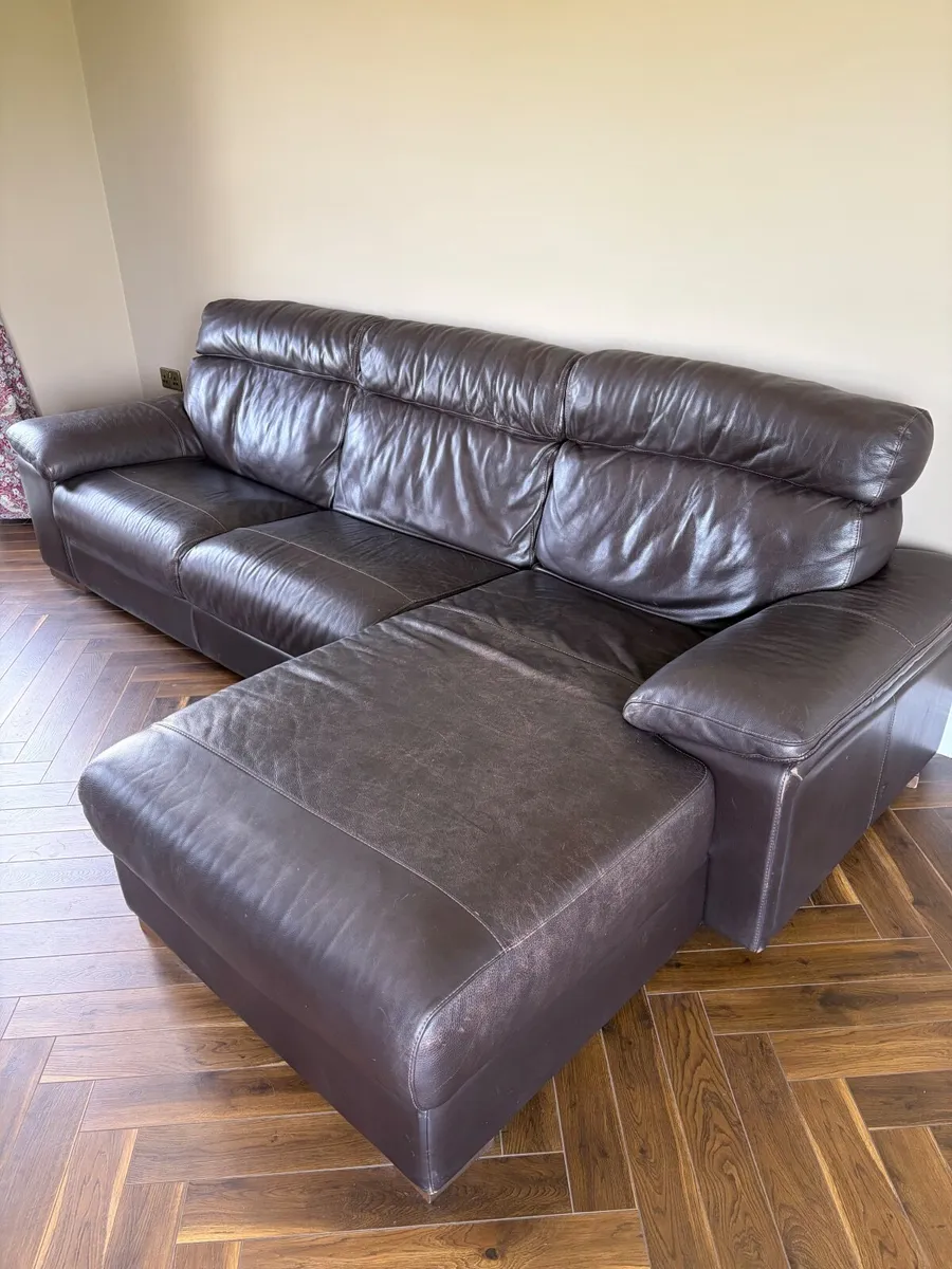 Leather Chaise Couch - Image 4