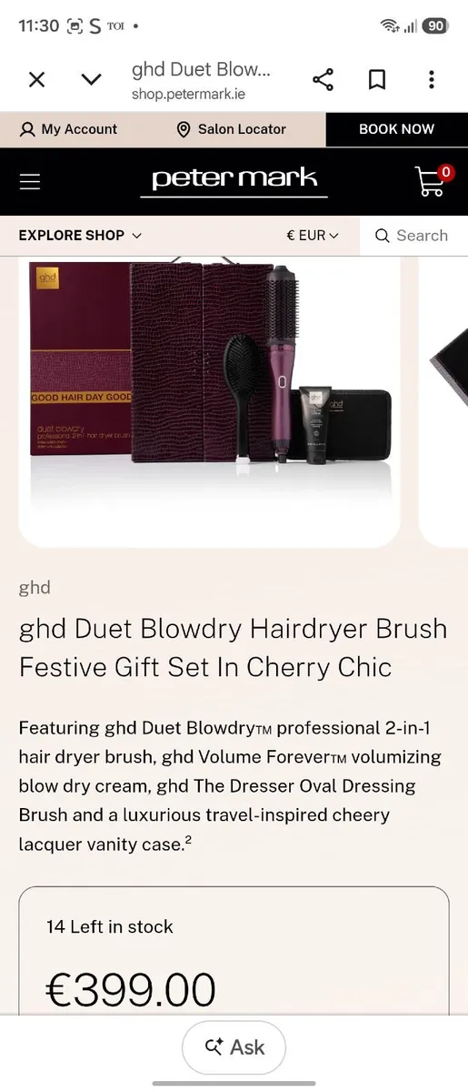 ghd Duet Blowdry Hair Dryer Brush – Cherry Chic Li - Image 1