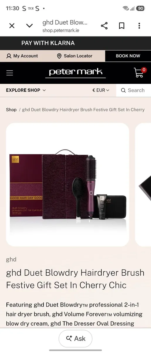 ghd Duet Blowdry Hair Dryer Brush – Cherry Chic Li - Image 2