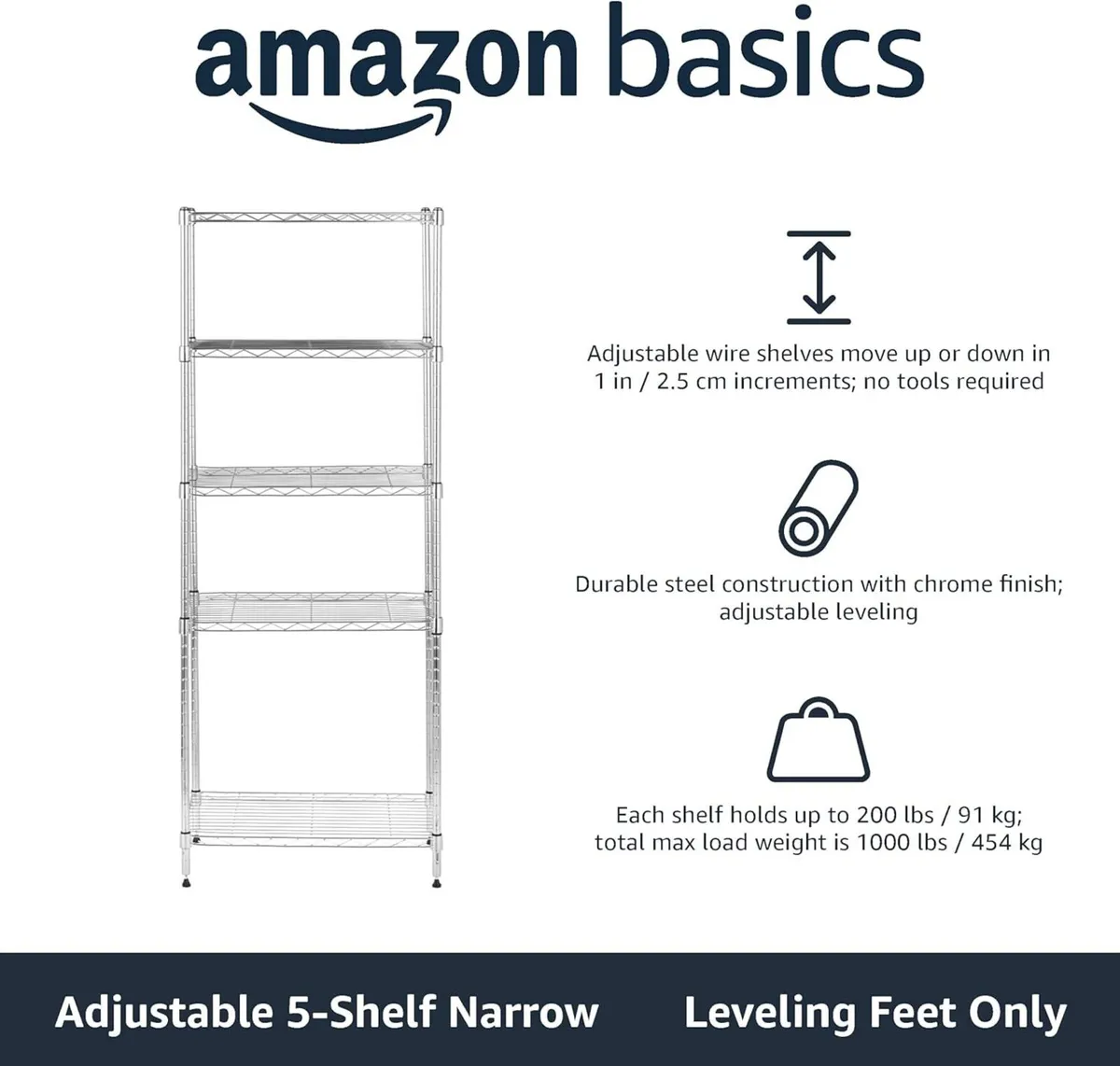 4-Shelf Storage Unit with Height Adjustable - Image 4