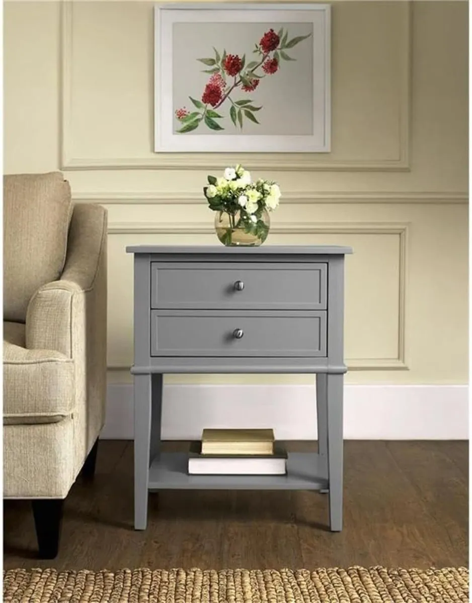 Ameriwood Franklin Accent Table with 2 Drawers MDF - Image 2
