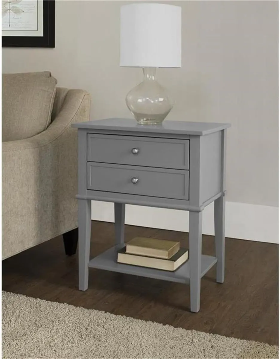 Ameriwood Franklin Accent Table with 2 Drawers MDF - Image 4