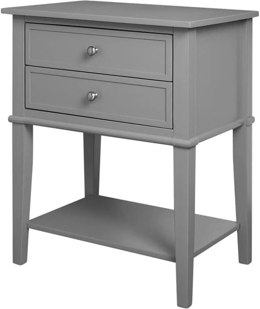 Ameriwood Franklin Accent Table with 2 Drawers MDF - Image 1