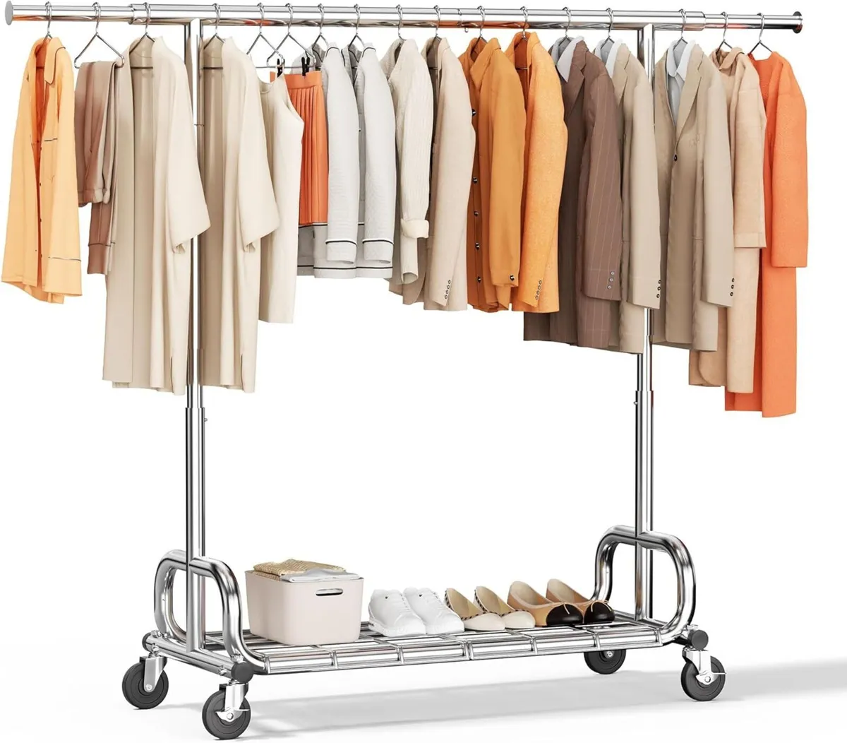 Heavy Duty Clothes Rail 136KG Capacity Extendable - Image 1