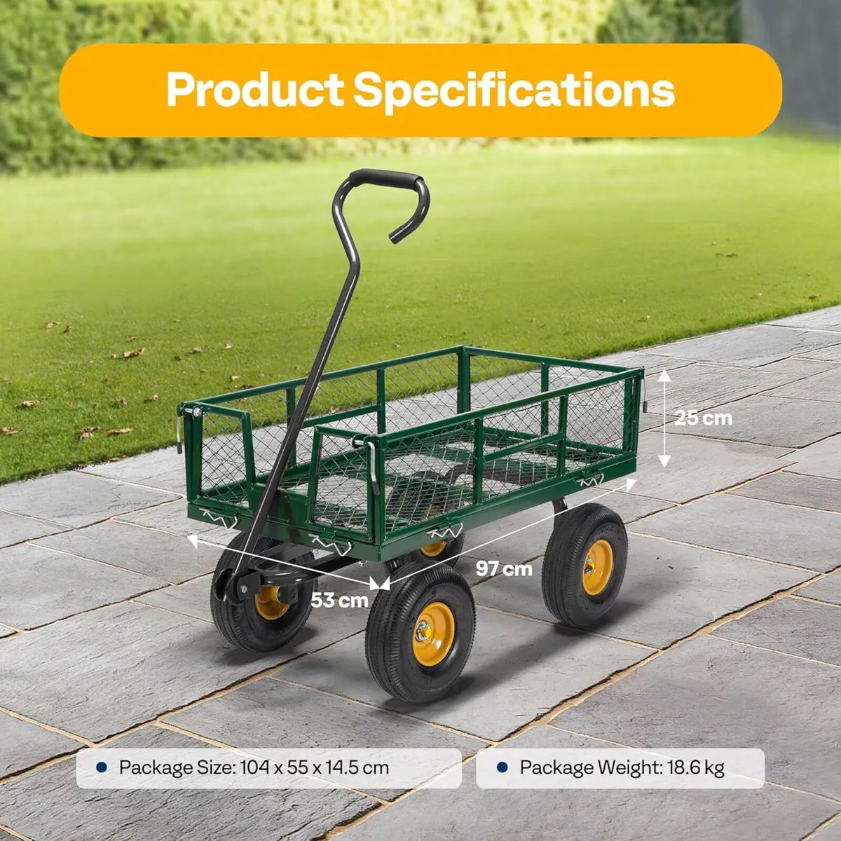 Garden Trolley Metal Mesh - Image 2