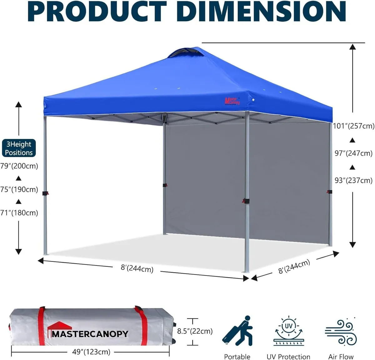 Durable Ez Pop-Up Gazebo Tent with 1 Sidewall - Image 2