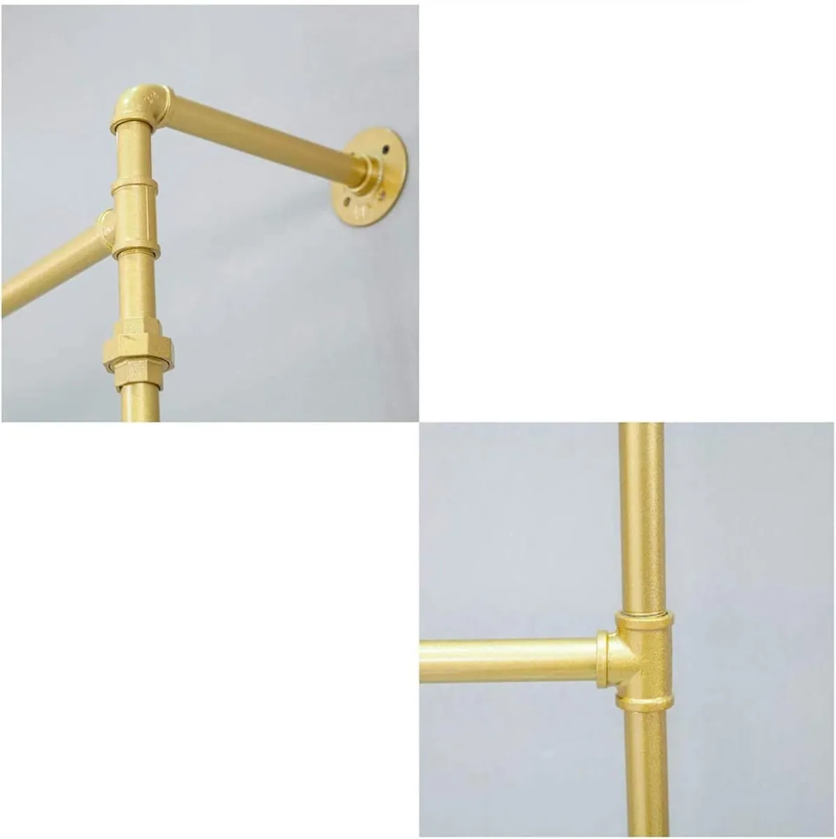 Industrial Pipe Clothing Rack Wall Mounted Iron - Image 4