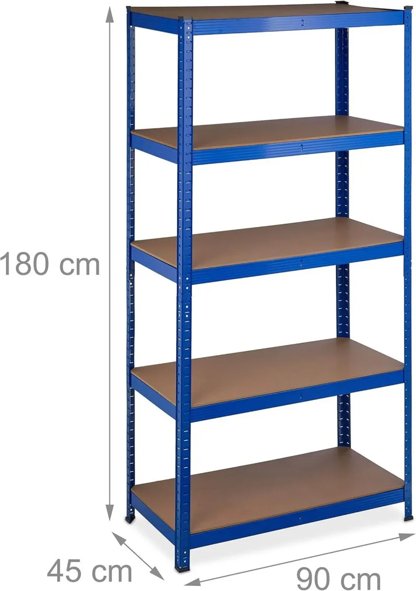 Relaxdays Heavy Duty Shelving Unit 180x90x45CM Max - Image 3