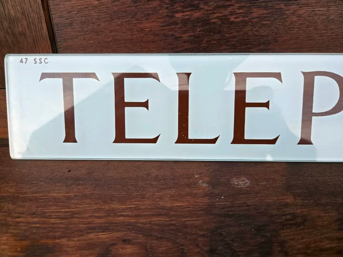 Original GPO Glass "TELEPHONE" - Image 3