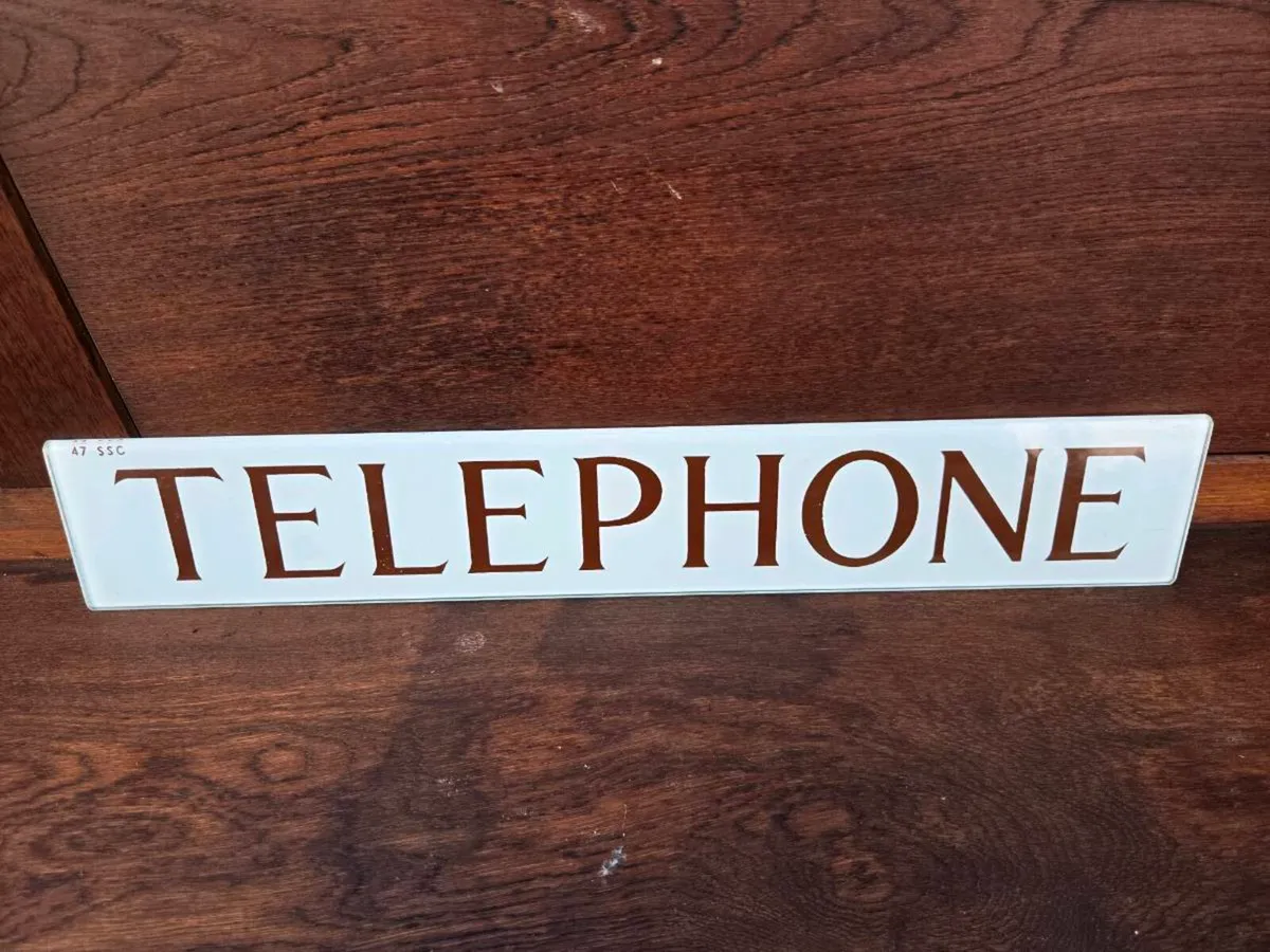 Original GPO Glass "TELEPHONE" - Image 1