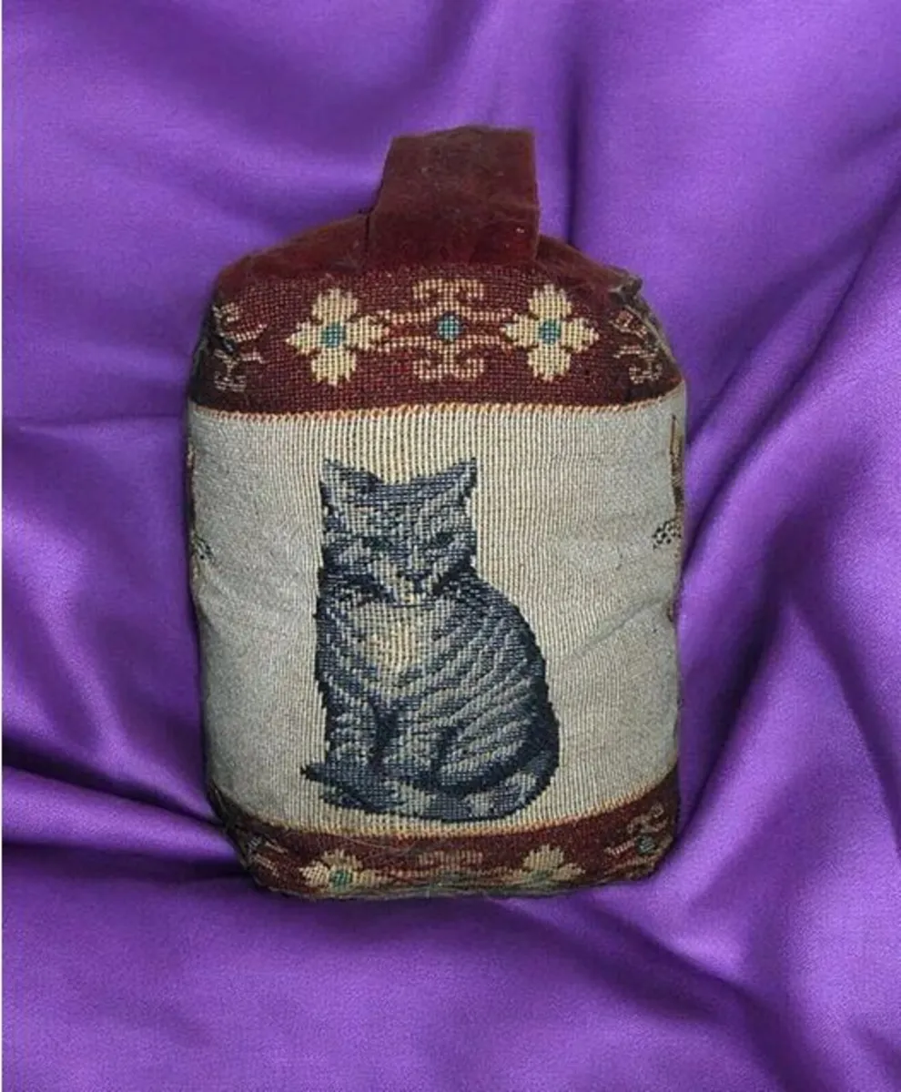 Vintage Harrods Tapestry Cat Doorstop - Weighted - Image 1